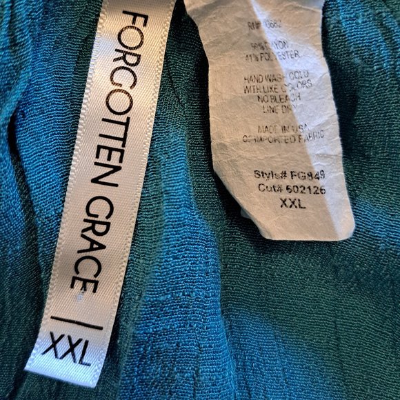 Forgotten Grace Teal Blue Off Shoulder Flowy High Low Blouse Plus Size XXL - Picture 7 of 7